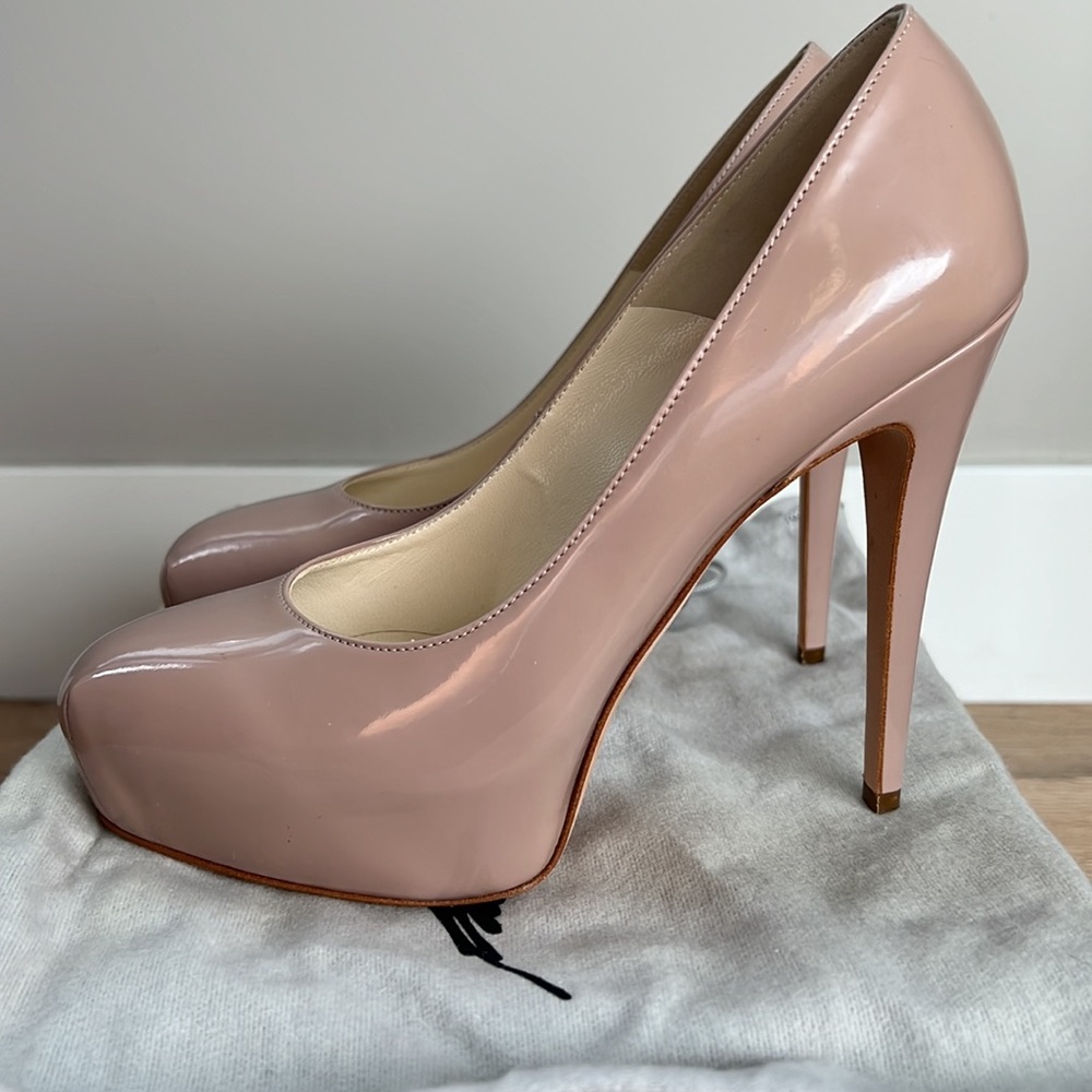 Brian Atwood Maniac 120 Cappuccino Nude Size 36.5
